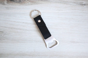 Leather Bottle Opener Keychain