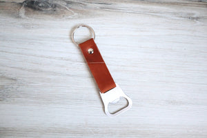 Leather Bottle Opener Keychain