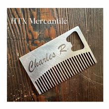 Load image into Gallery viewer, Stainless Steel Beard Comb and Bottle Opener