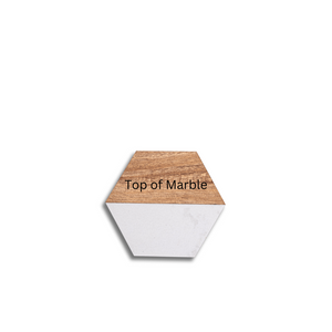 "Create Your Mark" - White Marble & Acacia Wood Coasters