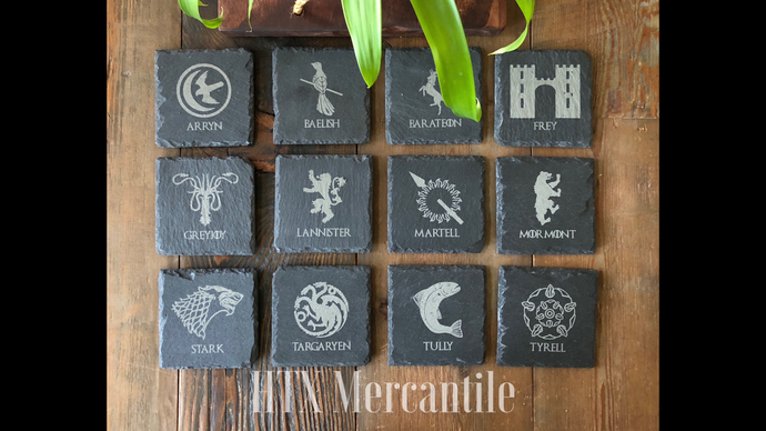 Game of Thrones Slate Coasters - set of 12