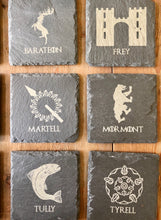 Load image into Gallery viewer, Game of Thrones Slate Coasters - set of 12