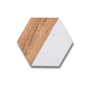 White Marble & Acacia Wood Coasters